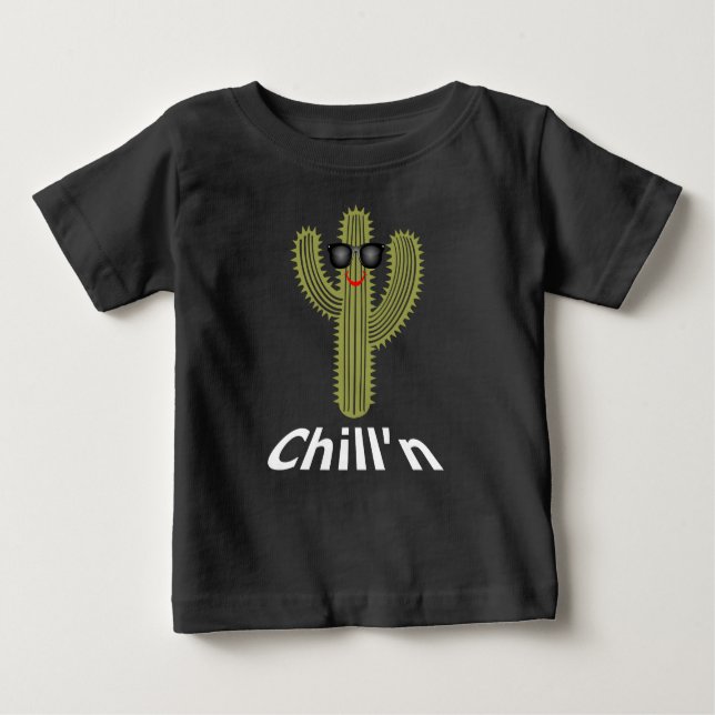 Pour Bébé Chill'n Cactus Design - Baby Fine Jersey T-Shirt (Devant)