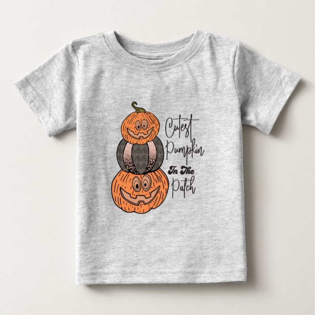 Pour Bébé Citrouille Cutest Dans Le Patch Baby T-Shirt (Devant)