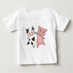 Pour Bébé Cochon Vache Piggy Cute Animaux de ferme T-shirt