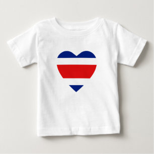 Pour Bébé Coeur du drapeau du Costa Rica T-shirt