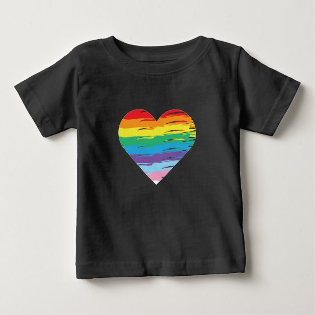 Pour Bébé Coeur LGBTQIA Rainbow Flag, T-shirt Gay pride (Devant)