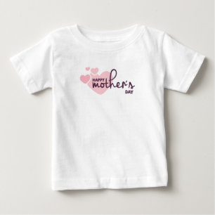 Pour Bébé Coeurs roses Bonne fête des mères T-shirt Ruffle