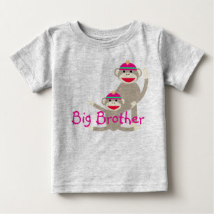 Pour Bébé Cognez le T-shirt infantile de frère de singe -