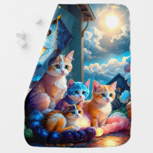 Couverture Double Face avec de Mignons Chatons