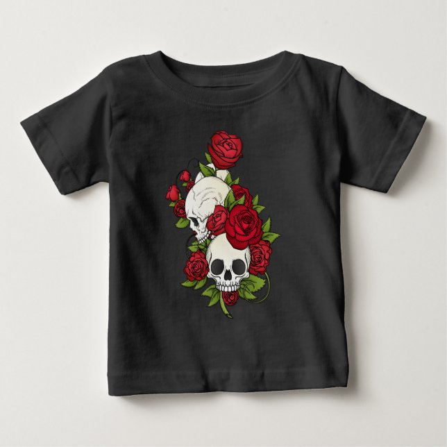 Pour Bébé Crânes florales Dia de los Muertos | T-shirt (Devant)