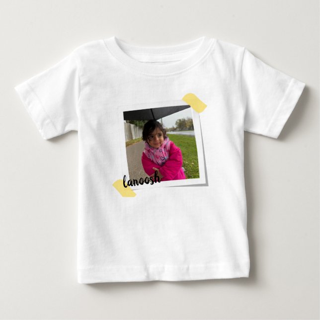 Pour Bébé Custom Photo & Name Kids T-Shirt (Devant)