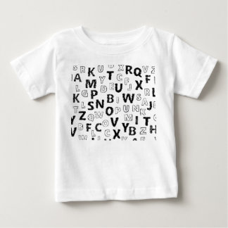 Pour Bébé Cute Alphabet Kids T-Shirt | Black & White Letter 