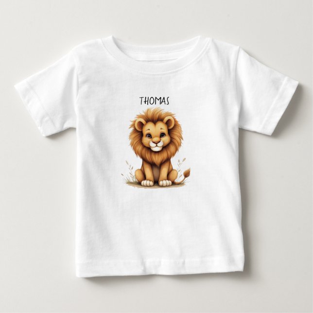Pour Bébé Cute Baby Lion "Thomas" Personalized T-Shirt (Devant)