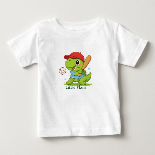 Pour Bébé Cute Baseball Dinosaur T-Rex Sports T-Shirt (Devant)