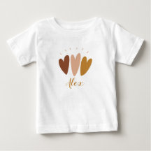 Cute boho hearts monogram name baby boy T-Shirt