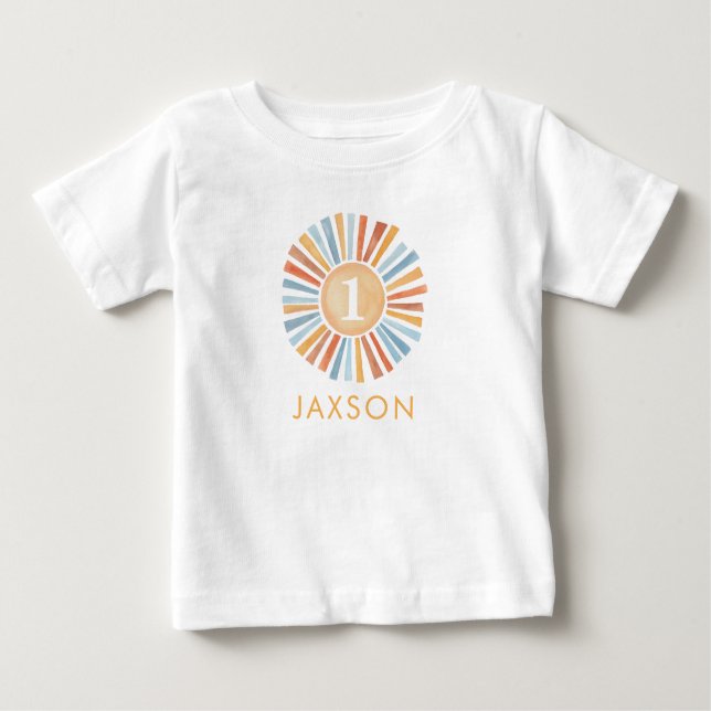 Pour Bébé Cute Boho Sunshine 1er Anniversaire Sun T-shirt (Devant)