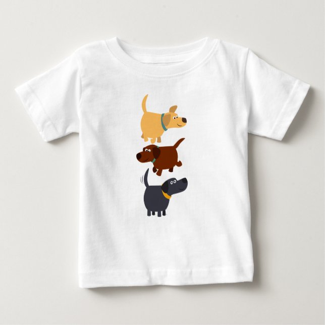 Pour Bébé Cute Cartoon Labradors en 3 Saveurs Baby T-shirt (Devant)