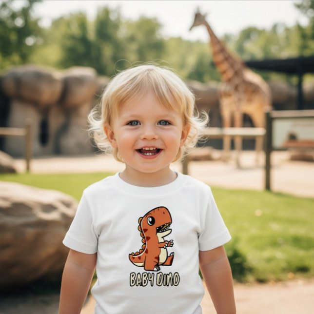 Pour Bébé Cute Orange Baby Dino Toddler T-shirt  (Créateur téléchargé)