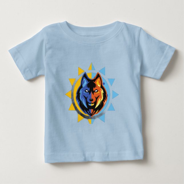 Pour Bébé Cute Wolf Baby T-Shirt (Devant)
