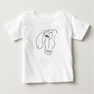 Pour Bébé Dachshund Head, Art Dessin Baby T-Shirt