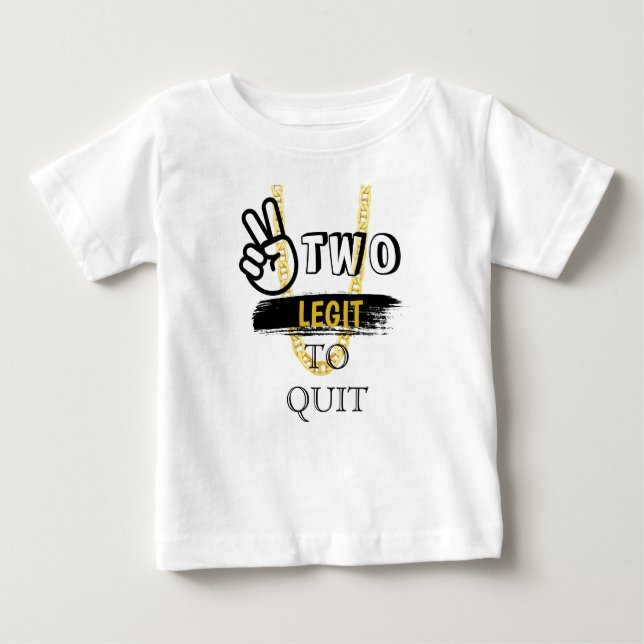 Pour Bébé DEUX LEGIT À QUITTER T-shirt 2e anniversaire (Devant)