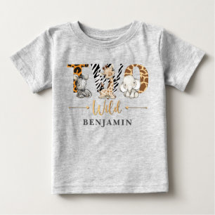 Pour Bébé Deux Wild 2e Anniversaire Jungle Baby T-shirt