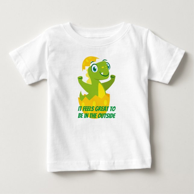 Pour Bébé Dino Chick Baby T-Shirt en jersey fin (Devant)