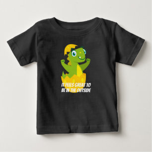 Pour Bébé DinoChick Baby T-Shirt en jersey fin