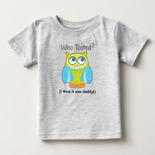 Pour Bébé Drôle Chouette Bleue "Qui a pris ?" T-shirt enfant (Devant)