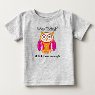 Pour Bébé Drôle Chouette rose "Qui A Pris ?" T-shirt enfant