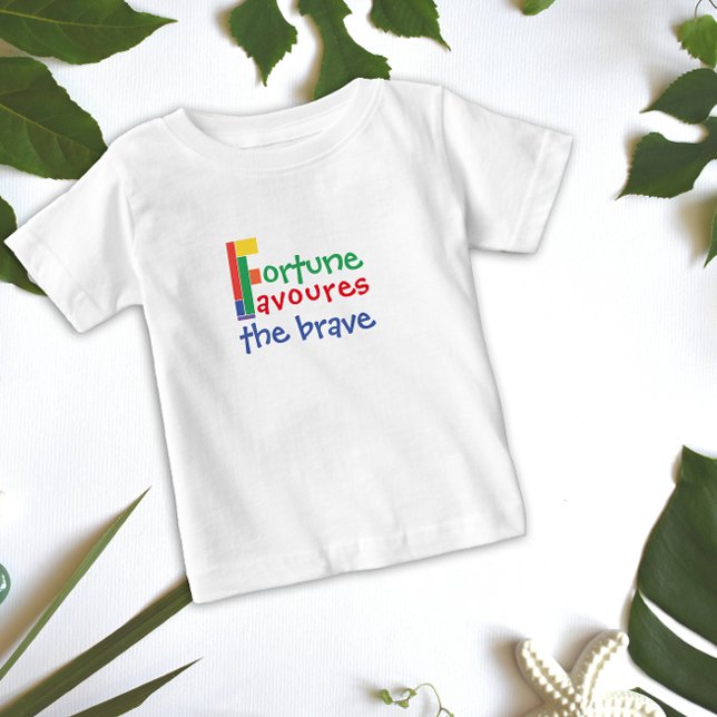 Pour Bébé Drôle de chance favorise les audacieux T-Shirt (Créateur téléchargé)