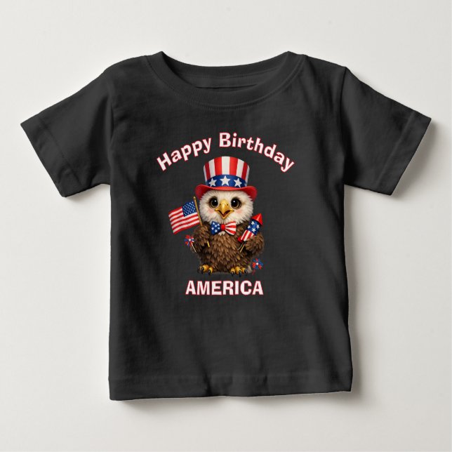 Pour Bébé Eagle (4e) Patriotic Kid T-Shirt (Devant)