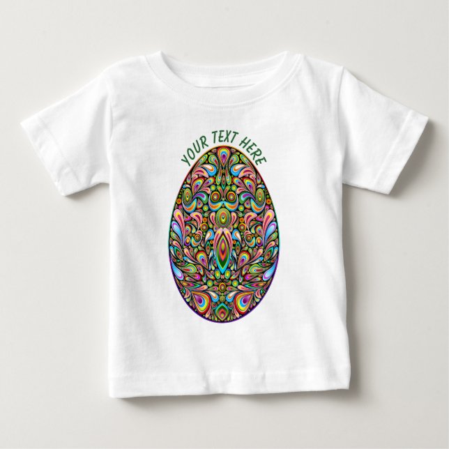 Pour Bébé Easter Egg Psychedelic Design Kids Organic T-Shirt (Devant)