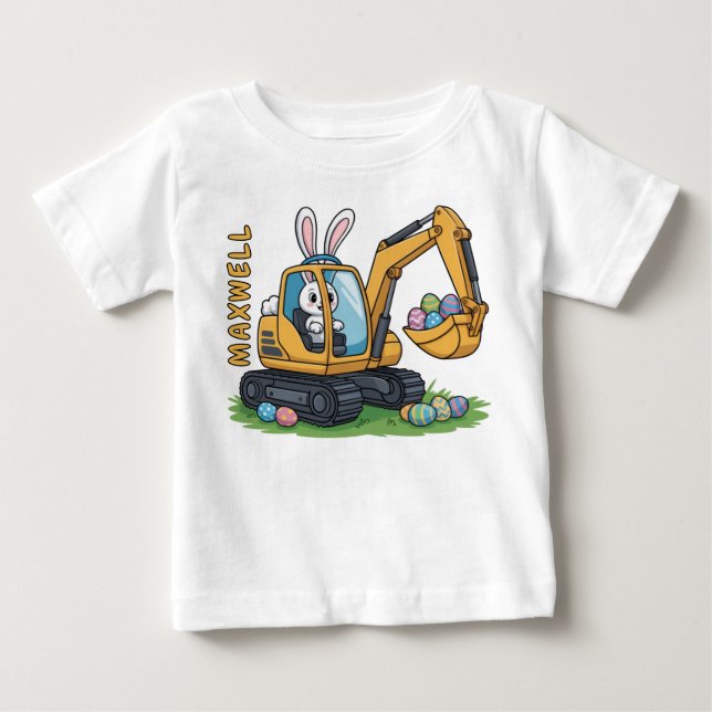 Pour Bébé Eggs-Cavator Toddler Easter Egg T-Shirt (Devant)