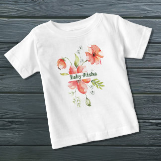 Pour Bébé Elégant Aquarelle Floral Baby T-shirt | Nouveau bé