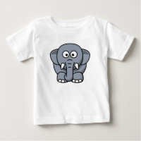 Eléphant drôle mignon - T-shirt gris