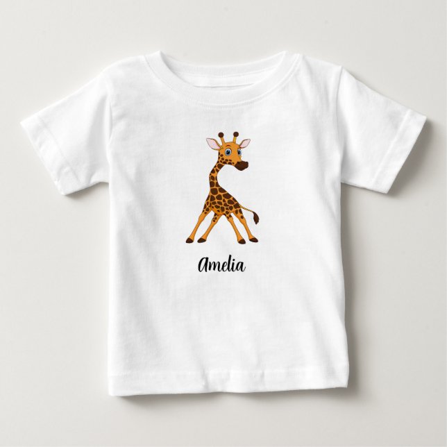 Pour Bébé Enfants personnalisés Giraffe Girls Baby T-shirt (Devant)