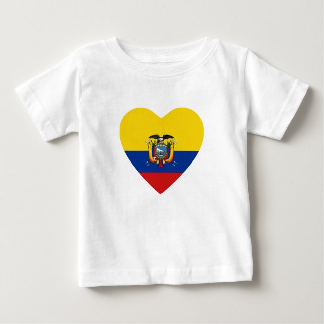 Pour Bébé Equateur T-shirt Coeur Drapeau (Devant)
