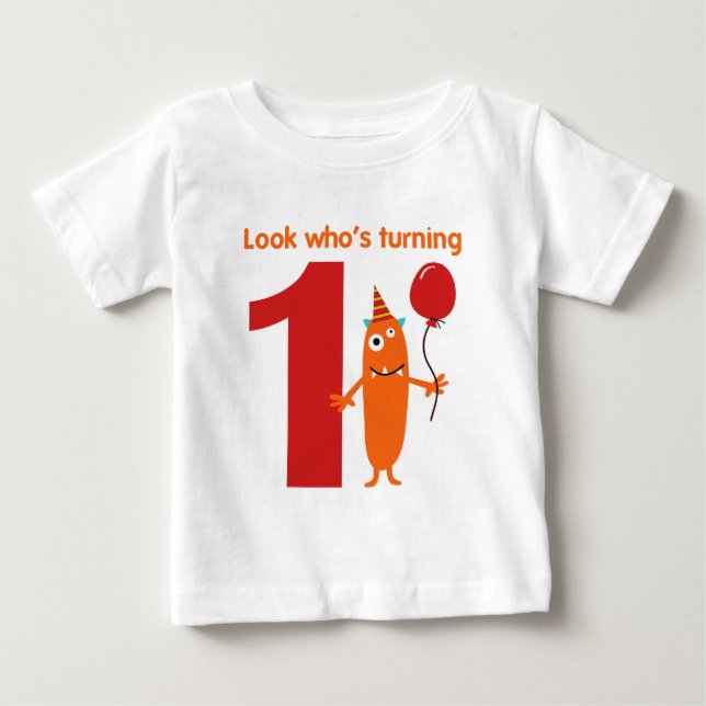 Pour Bébé ęr Monstre mignon de T-shirt d'anniversaire (Devant)