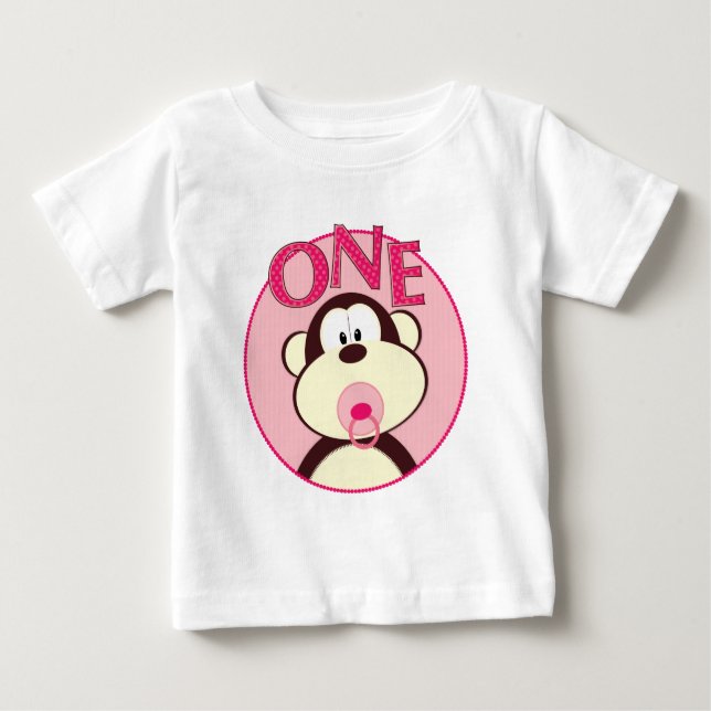 Pour Bébé Ęr T-shirt d'anniversaire de singe adorable (Devant)