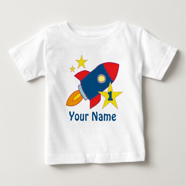 Pour Bébé ęr T-shirt d'anniversaire personnalisé par Rocket (Devant)