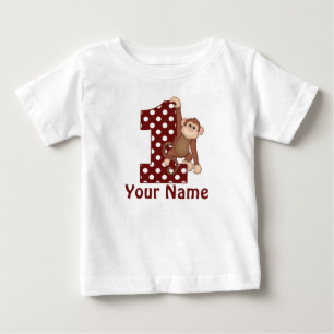 Pour Bébé ęr T-shirt de singe d'anniversaire