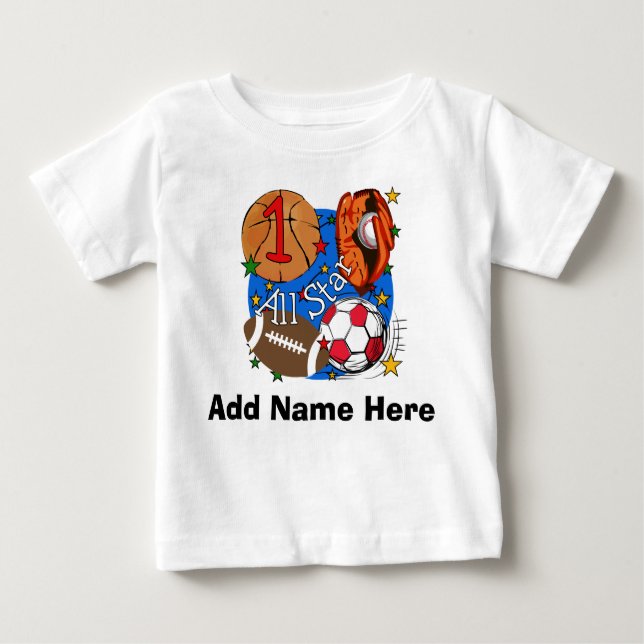 Pour Bébé Ęr T-shirt personnalisé d'anniversaire d'All Star (Devant)