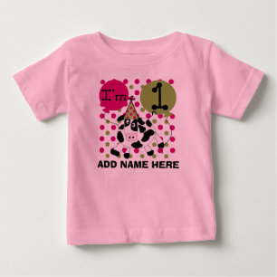 Pour Bébé Ęr T-shirt personnalisé d'anniversaire de vache
