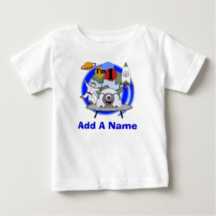 Pour Bébé Ęr T-shirt personnalisé d'anniversaire d'espace