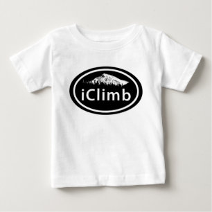 Pour Bébé Escalade "iClimb" Oval Mountain Tag Baby T-Shirt