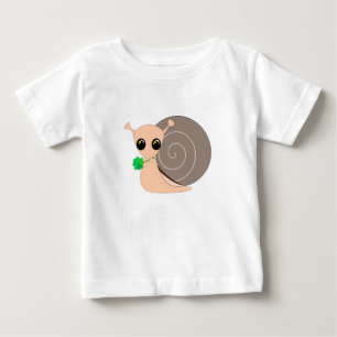 Pour Bébé Escargot avec Clover Baby T-shirt Lucky - Peinture