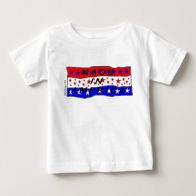 Pour Bébé Fait dans le T-shirt de nourrisson de l'Amérique (Devant)