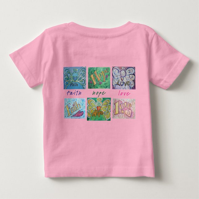 Pour Bébé Faith Hope Love Art Collage T-shirt (Retour) (Dos)