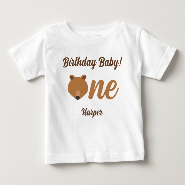 Pour Bébé Fun Bear Premier Anniversaire Baby T-shirt (Devant)