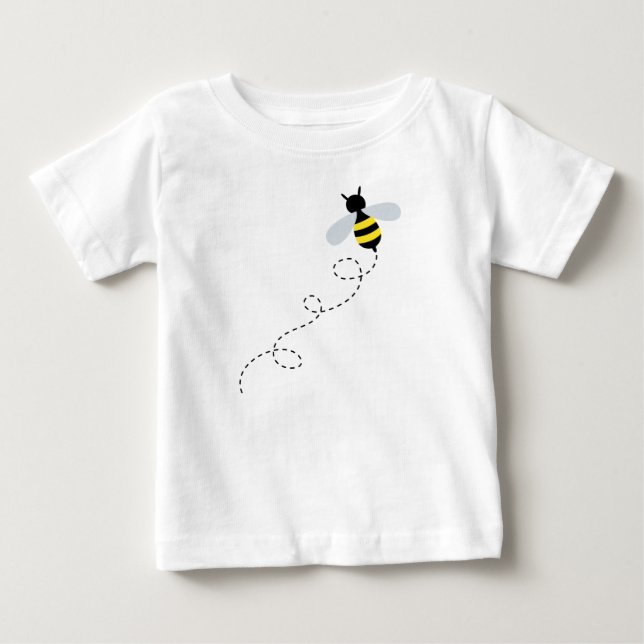 Pour Bébé Funny Jaune Noir Bumble Bee Baby T-shirt (Devant)