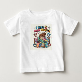 Pour Bébé Funny Sleep T-Shirt – I Need 5 More Minutes Cute 