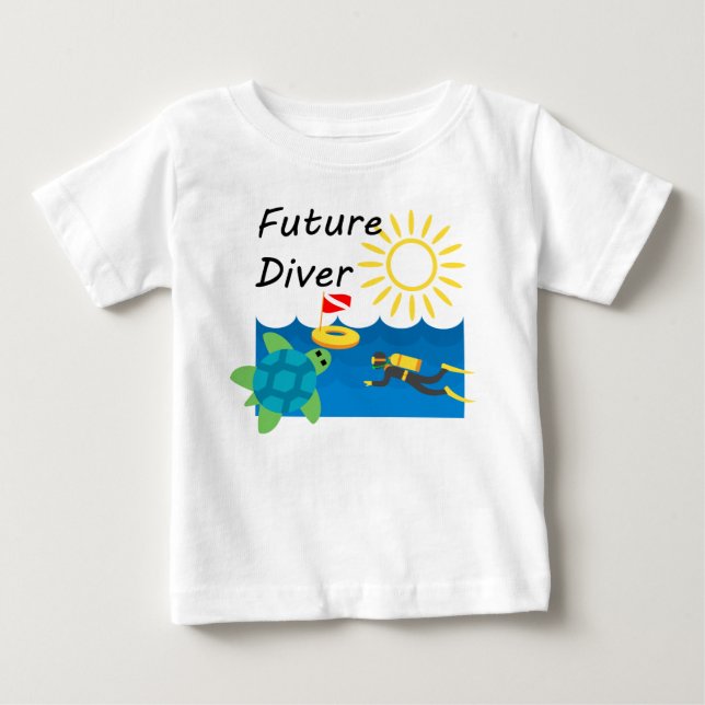 Pour Bébé Future Diver Design - Baby Fine Jersey T-Shirt (Devant)