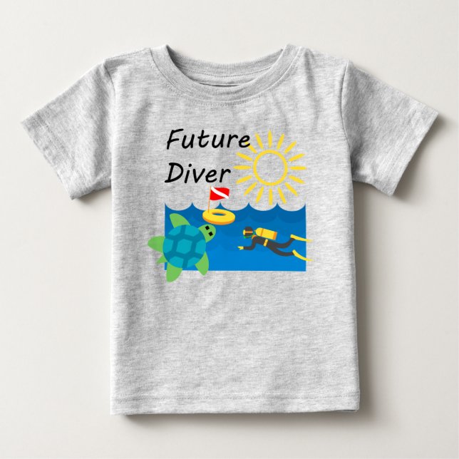 Pour Bébé Future Diver Design - Baby Fine Jersey T-Shirt (Devant)