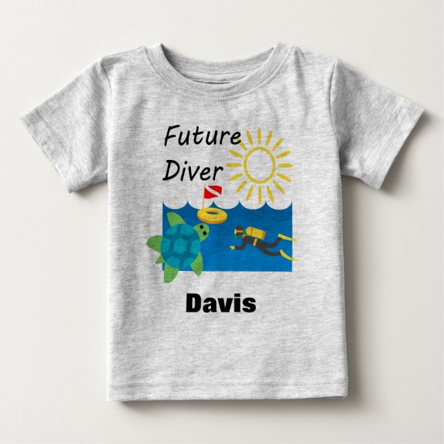 Pour Bébé Future Diver Design - Baby Fine Jersey T-Shirt (Devant)
